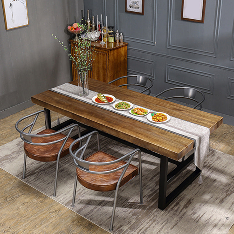 Industrial 1/2/3/5 Pieces Dining Table Set Solid Wood Top Dining Table and Chairs 5 Pieces: Table, 4 Red Chairs Clearhalo 'Dining Room Sets' 'Dining Tables & Seating' 'dining_room_set' 'furn' 'furn_dining_room_set' 'Furniture' 'furniture_dining_room_set' 'Kitchen & Dining Furniture' 'kitchen&dining_furn' 'kitchen' 4640231