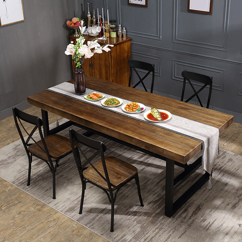 Industrial 1/2/3/5 Pieces Dining Table Set Solid Wood Top Dining Table and Chairs Clearhalo 'Dining Room Sets' 'Dining Tables & Seating' 'dining_room_set' 'furn' 'furn_dining_room_set' 'Furniture' 'furniture_dining_room_set' 'Kitchen & Dining Furniture' 'kitchen&dining_furn' 'kitchen' 4640232
