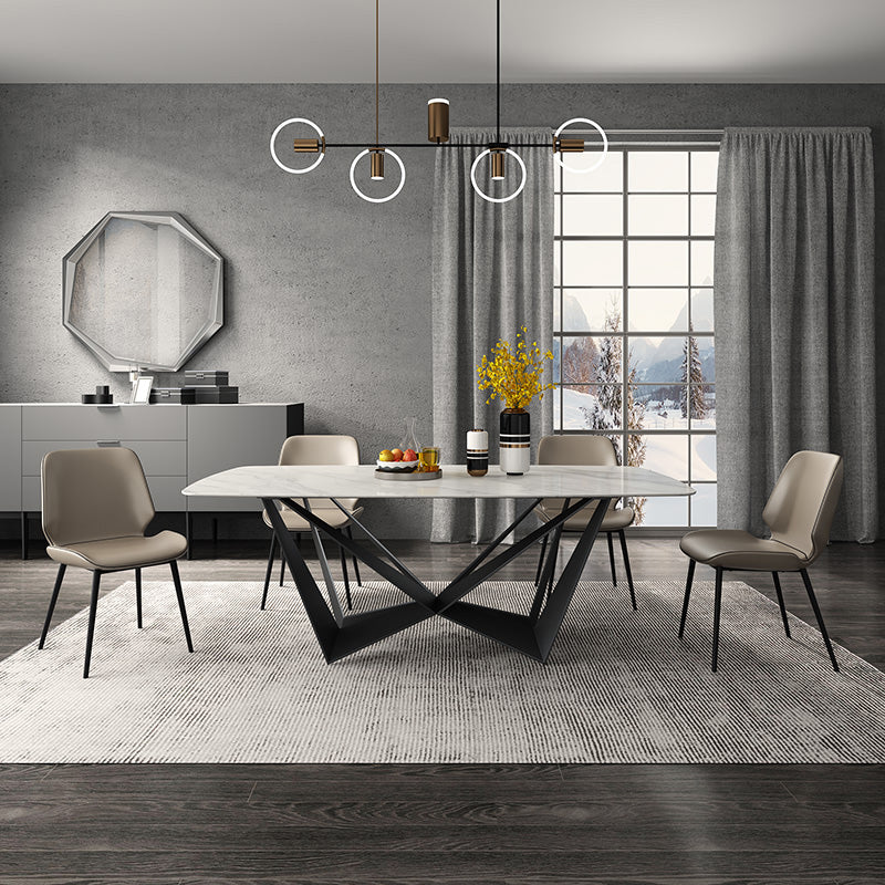 Contemporary 1/4/5 Pieces Dining Room Set Sintered Stone Dining Table Set Clearhalo 'Dining Room Sets' 'Dining Tables & Seating' 'dining_room_set' 'furn' 'furn_dining_room_set' 'Furniture' 'furniture_dining_room_set' 'Kitchen & Dining Furniture' 'kitchen&dining_furn' 'kitchen' 4640241