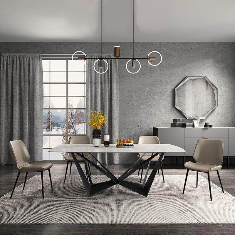 Contemporary 1/4/5 Pieces Dining Room Set Sintered Stone Dining Table Set Clearhalo 'Dining Room Sets' 'Dining Tables & Seating' 'dining_room_set' 'furn' 'furn_dining_room_set' 'Furniture' 'furniture_dining_room_set' 'Kitchen & Dining Furniture' 'kitchen&dining_furn' 'kitchen' 4640246