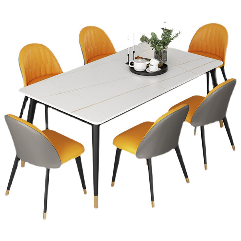 1/4/5/7 Pieces Dining Room Set Contemporary Rectangle Dining Table Set Clearhalo 'Dining Room Sets' 'Dining Tables & Seating' 'dining_room_set' 'furn' 'furn_dining_room_set' 'Furniture' 'furniture_dining_room_set' 'Kitchen & Dining Furniture' 'kitchen&dining_furn' 'kitchen' 4640266