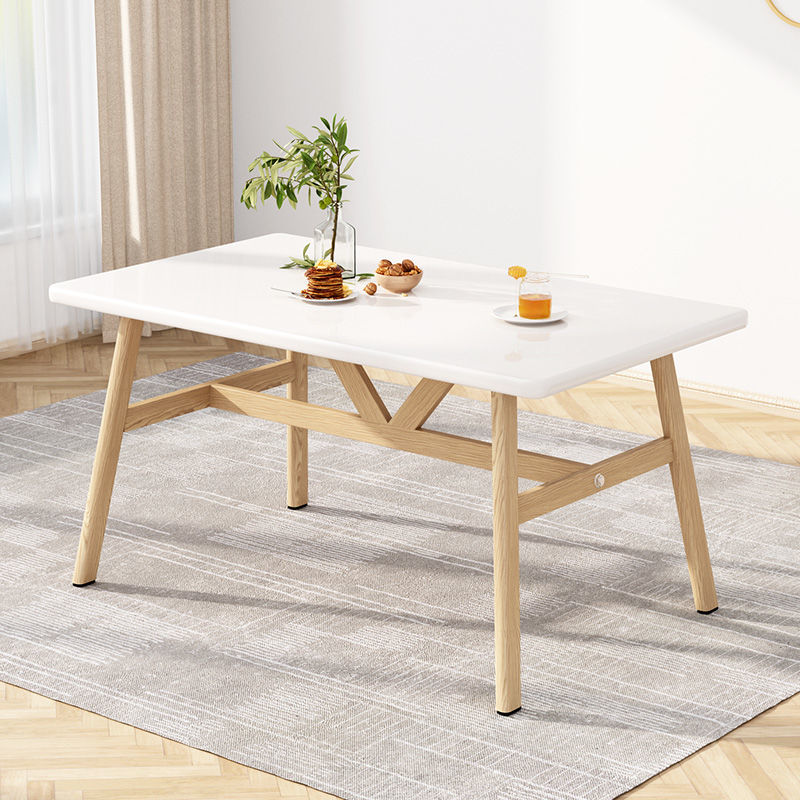 Modern 1/2/5/7 Pieces Dining Set Rectangle Wood Dining Table for Dining Room White 55.1"L x 31.5"W Clearhalo 'Dining Room Sets' 'Dining Tables & Seating' 'dining_room_set' 'furn' 'furn_dining_room_set' 'Furniture' 'Kitchen & Dining Furniture' 'kitchen&dining_furn' 'kitchen' 4640285