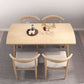 Modern 1/2/5/7 Pieces Dining Set Rectangle Wood Dining Table for Dining Room 5 Pieces: Wood Table, 4 Beige Chairs Clearhalo 'Dining Room Sets' 'Dining Tables & Seating' 'dining_room_set' 'furn' 'furn_dining_room_set' 'Furniture' 'Kitchen & Dining Furniture' 'kitchen&dining_furn' 'kitchen' 4640286