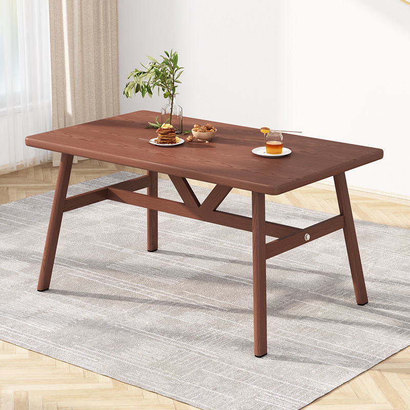 Modern 1/2/5/7 Pieces Dining Set Rectangle Wood Dining Table for Dining Room Walnut 55"L x 31"W Clearhalo 'Dining Room Sets' 'Dining Tables & Seating' 'dining_room_set' 'furn' 'furn_dining_room_set' 'Furniture' 'Kitchen & Dining Furniture' 'kitchen&dining_furn' 'kitchen' 4640287
