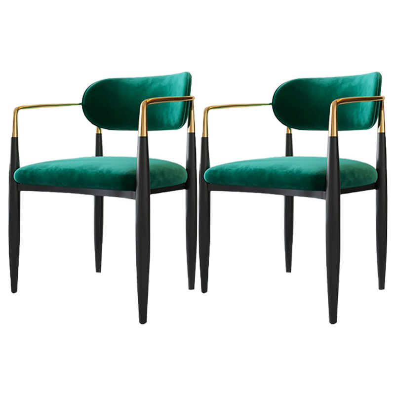 1/2/5/6/7 Pieces Round Modern Marble Furniture Standard Height Dining Table Set 2 Green Chairs Clearhalo 'Dining Room Sets' 'Dining Tables & Seating' 'dining_room_set' 'furn' 'furn_dining_room_set' 'Furniture' 'furniture_dining_room_set' 'Kitchen & Dining Furniture' 'kitchen&dining_furn' 'kitchen' 4640317