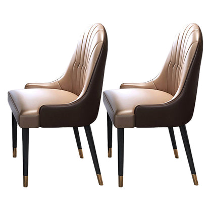 1/2/5/6/7 Pieces Round Modern Marble Furniture Standard Height Dining Table Set 2 Brown Chairs Clearhalo 'Dining Room Sets' 'Dining Tables & Seating' 'dining_room_set' 'furn' 'furn_dining_room_set' 'Furniture' 'furniture_dining_room_set' 'Kitchen & Dining Furniture' 'kitchen&dining_furn' 'kitchen' 4640320