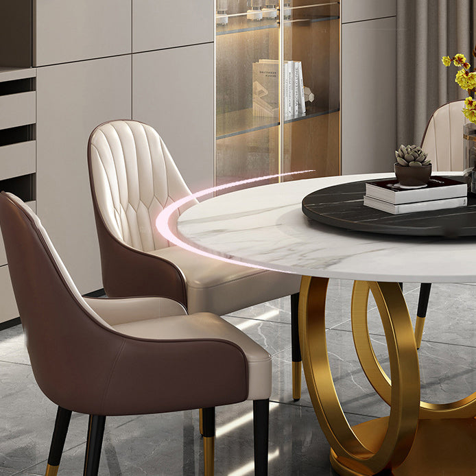 1/2/5/6/7 Pieces Round Modern Marble Furniture Standard Height Dining Table Set Clearhalo 'Dining Room Sets' 'Dining Tables & Seating' 'dining_room_set' 'furn' 'furn_dining_room_set' 'Furniture' 'furniture_dining_room_set' 'Kitchen & Dining Furniture' 'kitchen&dining_furn' 'kitchen' 4640325
