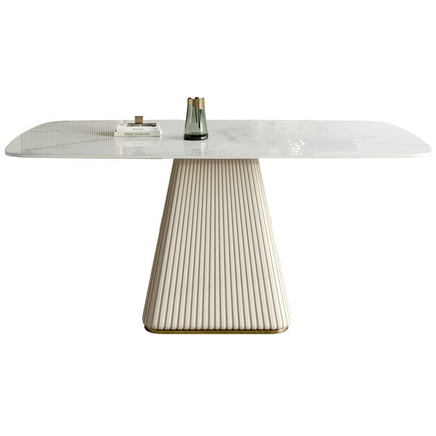 Nordic 1/4/5/6/7 Pieces Furniture Sintered Stone Dining Table Set with Leather Chairs Clearhalo 'Dining Room Sets' 'Dining Tables & Seating' 'dining_room_set' 'furn' 'furn_dining_room_set' 'Furniture' 'furniture_dining_room_set' 'Kitchen & Dining Furniture' 'kitchen&dining_furn' 'kitchen' 4640339