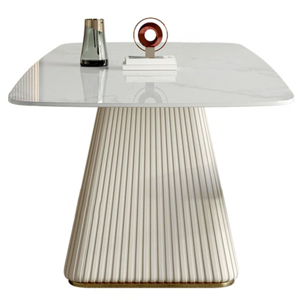 Nordic 1/4/5/6/7 Pieces Furniture Sintered Stone Dining Table Set with Leather Chairs Clearhalo 'Dining Room Sets' 'Dining Tables & Seating' 'dining_room_set' 'furn' 'furn_dining_room_set' 'Furniture' 'furniture_dining_room_set' 'Kitchen & Dining Furniture' 'kitchen&dining_furn' 'kitchen' 4640344