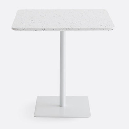 Square Pedestal Dinner Table Industrial Style Stone Dining Table for Home White 19.7"L x 19.7"W x 29.5"H Without Chairs Clearhalo ' dining_table' 'Dining Tables & Seating' 'Dining Tables' 'furn' 'furn_dining_table' 'Furniture' 'furniture_dining_table' 'Kitchen & Dining Furniture' 'kitchen&dining_furn' 'kitchen' 'kitchen_dining_table' 4640361