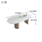 Oval Double Pedestal Glam Dining Table White Tone Fixed Table with Sintered Stone Clearhalo ' dining_table' 'Dining Tables & Seating' 'Dining Tables' 'furn' 'furn_dining_table' 'Furniture' 'furniture_dining_table' 'Kitchen & Dining Furniture' 'kitchen&dining_furn' 'kitchen' 'kitchen_dining_table' 4640380