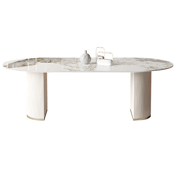 Oval Double Pedestal Furniture Traditional Luxury Dining Site Table for Home Clearhalo ' dining_table' 'Dining Tables & Seating' 'Dining Tables' 'furn' 'furn_dining_table' 'Furniture' 'furniture_dining_table' 'Kitchen & Dining Furniture' 'kitchen&dining_furn' 'kitchen' 'kitchen_dining_table' 4640406