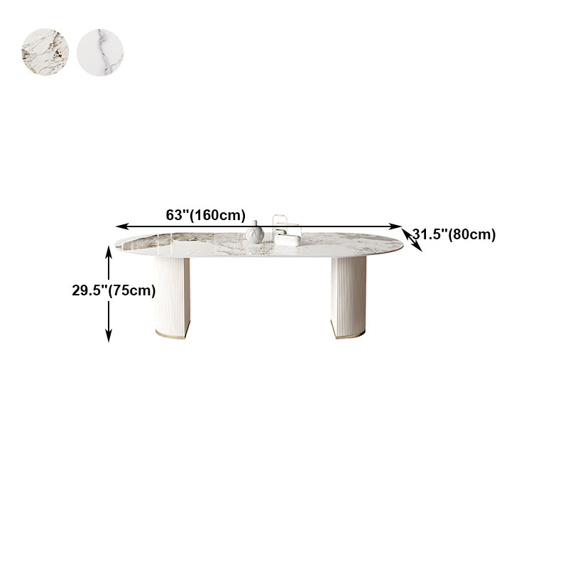 Oval Double Pedestal Furniture Traditional Luxury Dining Site Table for Home Clearhalo ' dining_table' 'Dining Tables & Seating' 'Dining Tables' 'furn' 'furn_dining_table' 'Furniture' 'furniture_dining_table' 'Kitchen & Dining Furniture' 'kitchen&dining_furn' 'kitchen' 'kitchen_dining_table' 4640412