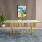 Metal Traditional Luxury Rectangle Dining Table White Top Indoor Table with Pedestal Base Stone 55.1"L x 31.5"W x 29.5"H Without Chairs Clearhalo ' dining_table' 'Dining Tables & Seating' 'Dining Tables' 'furn' 'furn_dining_table' 'Furniture' 'furniture_dining_table' 'Kitchen & Dining Furniture' 'kitchen&dining_furn' 'kitchen' 'kitchen_dining_table' 4640419