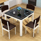 Industrial Style Square Dinner Table Glass Dining Site Table with 4 Legs Black Without Chairs Clearhalo ' dining_table' 'Dining Tables & Seating' 'Dining Tables' 'furn' 'furn_dining_table' 'Furniture' 'furniture_dining_table' 'Kitchen & Dining Furniture' 'kitchen&dining_furn' 'kitchen' 'kitchen_dining_table' 4640424
