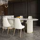 Minimalist White Irregular Dining Table Sintered Stone Standard Dining Table for Kitchen White 70.9"L x 31.5"W x 29.5"H Without Chairs Clearhalo ' dining_table' 'Dining Tables & Seating' 'Dining Tables' 'furn' 'furn_dining_table' 'Furniture' 'furniture_dining_table' 'Kitchen & Dining Furniture' 'kitchen&dining_furn' 'kitchen' 'kitchen_dining_table' 4640436