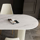 Minimalist White Irregular Dining Table Sintered Stone Standard Dining Table for Kitchen Clearhalo ' dining_table' 'Dining Tables & Seating' 'Dining Tables' 'furn' 'furn_dining_table' 'Furniture' 'furniture_dining_table' 'Kitchen & Dining Furniture' 'kitchen&dining_furn' 'kitchen' 'kitchen_dining_table' 4640441