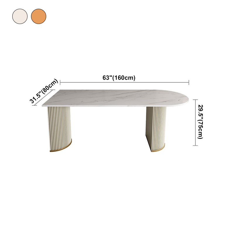 Minimalist White Irregular Dining Table Sintered Stone Standard Dining Table for Kitchen Clearhalo ' dining_table' 'Dining Tables & Seating' 'Dining Tables' 'furn' 'furn_dining_table' 'Furniture' 'furniture_dining_table' 'Kitchen & Dining Furniture' 'kitchen&dining_furn' 'kitchen' 'kitchen_dining_table' 4640450
