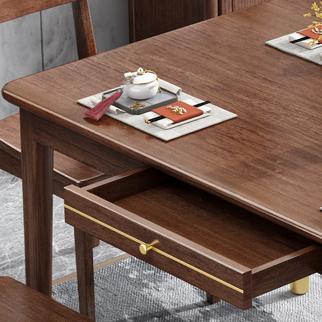 Luxury Walnut Table for Restaurant Rectangle Wooden Dining Table with 4 Legs Clearhalo ' dining_table' 'Dining Tables & Seating' 'Dining Tables' 'furn' 'furn_dining_table' 'Furniture' 'furniture_dining_table' 'Kitchen & Dining Furniture' 'kitchen&dining_furn' 'kitchen' 'kitchen_dining_table' 4640468