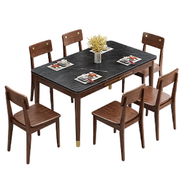Luxury Walnut Table for Restaurant Rectangle Wooden Dining Table with 4 Legs Clearhalo ' dining_table' 'Dining Tables & Seating' 'Dining Tables' 'furn' 'furn_dining_table' 'Furniture' 'furniture_dining_table' 'Kitchen & Dining Furniture' 'kitchen&dining_furn' 'kitchen' 'kitchen_dining_table' 4640473