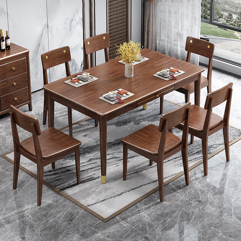 Luxury Walnut Table for Restaurant Rectangle Wooden Dining Table with 4 Legs Clearhalo ' dining_table' 'Dining Tables & Seating' 'Dining Tables' 'furn' 'furn_dining_table' 'Furniture' 'furniture_dining_table' 'Kitchen & Dining Furniture' 'kitchen&dining_furn' 'kitchen' 'kitchen_dining_table' 4640474