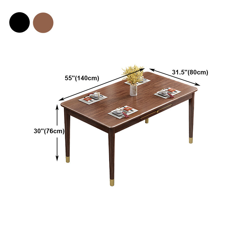 Luxury Walnut Table for Restaurant Rectangle Wooden Dining Table with 4 Legs Clearhalo ' dining_table' 'Dining Tables & Seating' 'Dining Tables' 'furn' 'furn_dining_table' 'Furniture' 'furniture_dining_table' 'Kitchen & Dining Furniture' 'kitchen&dining_furn' 'kitchen' 'kitchen_dining_table' 4640476