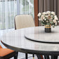 Round Dining Table Modern Dining Table with Wood Pedestal in Black Clearhalo ' dining_table' 'Dining Tables & Seating' 'Dining Tables' 'furn' 'furn_dining_table' 'Furniture' 'furniture_dining_table' 'Kitchen & Dining Furniture' 'kitchen&dining_furn' 'kitchen' 'kitchen_dining_table' 4640499