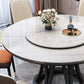 Round Dining Table Modern Dining Table with Wood Pedestal in Black Clearhalo ' dining_table' 'Dining Tables & Seating' 'Dining Tables' 'furn' 'furn_dining_table' 'Furniture' 'furniture_dining_table' 'Kitchen & Dining Furniture' 'kitchen&dining_furn' 'kitchen' 'kitchen_dining_table' 4640500