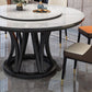 Round Dining Table Modern Dining Table with Wood Pedestal in Black Clearhalo ' dining_table' 'Dining Tables & Seating' 'Dining Tables' 'furn' 'furn_dining_table' 'Furniture' 'furniture_dining_table' 'Kitchen & Dining Furniture' 'kitchen&dining_furn' 'kitchen' 'kitchen_dining_table' 4640502