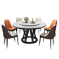 Round Dining Table Modern Dining Table with Wood Pedestal in Black Clearhalo ' dining_table' 'Dining Tables & Seating' 'Dining Tables' 'furn' 'furn_dining_table' 'Furniture' 'furniture_dining_table' 'Kitchen & Dining Furniture' 'kitchen&dining_furn' 'kitchen' 'kitchen_dining_table' 4640505