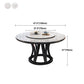 Round Dining Table Modern Dining Table with Wood Pedestal in Black Clearhalo ' dining_table' 'Dining Tables & Seating' 'Dining Tables' 'furn' 'furn_dining_table' 'Furniture' 'furniture_dining_table' 'Kitchen & Dining Furniture' 'kitchen&dining_furn' 'kitchen' 'kitchen_dining_table' 4640507
