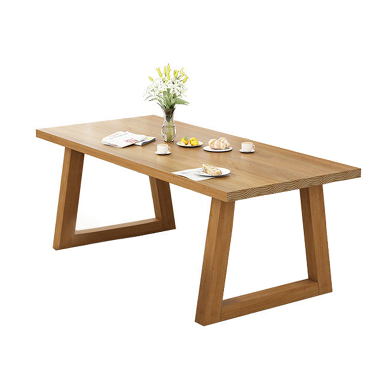 Solid Wood Dining Table Modern Rectangular Table with Pine Wood Sled Base Without Chairs Clearhalo ' dining_table' 'Dining Tables & Seating' 'Dining Tables' 'furn' 'furn_dining_table' 'Furniture' 'furniture_dining_table' 'Kitchen & Dining Furniture' 'kitchen&dining_furn' 'kitchen' 'kitchen_dining_table' 4640529