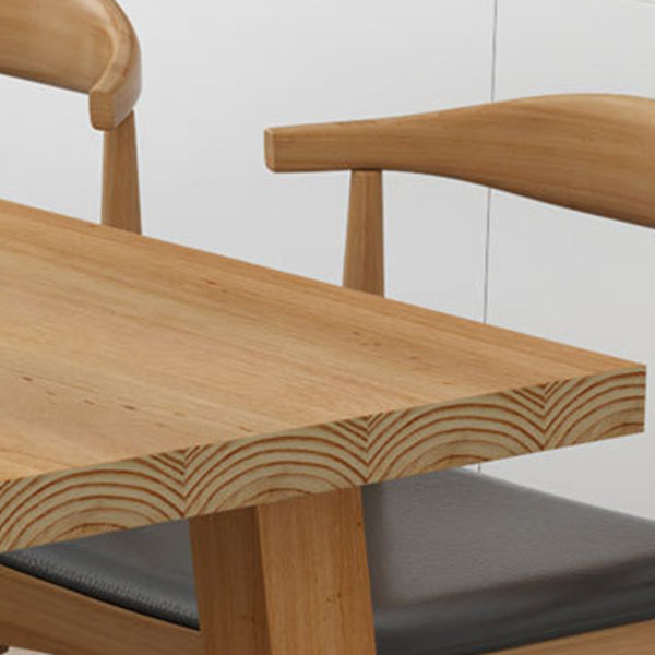 Solid Wood Dining Table Modern Rectangular Table with Pine Wood Sled Base Clearhalo ' dining_table' 'Dining Tables & Seating' 'Dining Tables' 'furn' 'furn_dining_table' 'Furniture' 'furniture_dining_table' 'Kitchen & Dining Furniture' 'kitchen&dining_furn' 'kitchen' 'kitchen_dining_table' 4640531