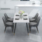 4-foot Stone Table Glam Rectangle Matte Finish Dining Table for Restaurant 55.1"L x 31.5"W x 29.5"H White Clearhalo ' dining_table' 'Dining Tables & Seating' 'Dining Tables' 'Furniture' 'furniture_dining_table' 'Kitchen & Dining Furniture' 'kitchen&dining_furn' 'kitchen' 'kitchen_dining_table' 4640542