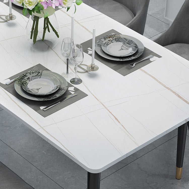 4-foot Stone Table Glam Rectangle Matte Finish Dining Table for Restaurant Clearhalo ' dining_table' 'Dining Tables & Seating' 'Dining Tables' 'Furniture' 'furniture_dining_table' 'Kitchen & Dining Furniture' 'kitchen&dining_furn' 'kitchen' 'kitchen_dining_table' 4640547