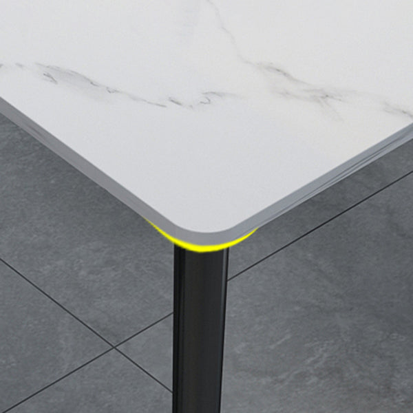 4-foot Stone Table Glam Rectangle Matte Finish Dining Table for Restaurant Clearhalo ' dining_table' 'Dining Tables & Seating' 'Dining Tables' 'Furniture' 'furniture_dining_table' 'Kitchen & Dining Furniture' 'kitchen&dining_furn' 'kitchen' 'kitchen_dining_table' 4640549