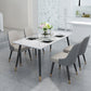 4-foot Stone Table Glam Rectangle Matte Finish Dining Table for Restaurant Clearhalo ' dining_table' 'Dining Tables & Seating' 'Dining Tables' 'Furniture' 'furniture_dining_table' 'Kitchen & Dining Furniture' 'kitchen&dining_furn' 'kitchen' 'kitchen_dining_table' 4640553