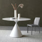 Modern Stone Round Table Matte Finish Pedestal Dining Table for Kitchen White 47.2"L x 47.2"W x 29.5"H Without Chairs Clearhalo ' dining_table' 'Dining Tables & Seating' 'Dining Tables' 'furn' 'furn_dining_table' 'Furniture' 'furniture_dining_table' 'Kitchen & Dining Furniture' 'kitchen&dining_furn' 'kitchen' 'kitchen_dining_table' 4640578