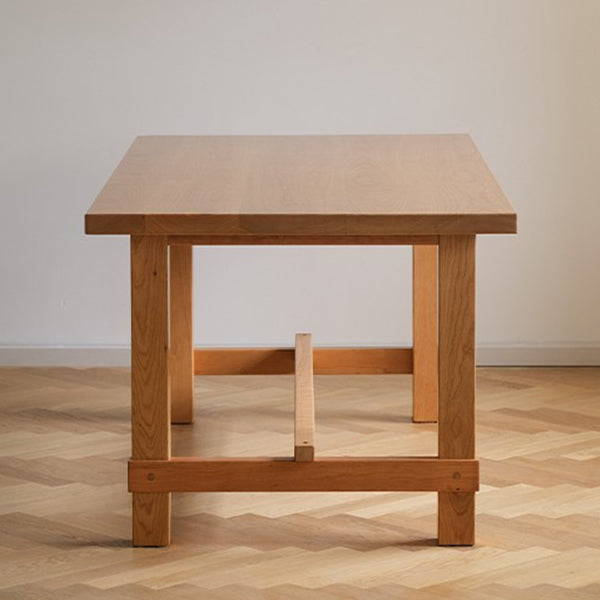 Contemporary Wood Dining Table Rectangle Dining Table with 4 Legs 63"L x 31.5"W x 29.5"H Without Chairs Clearhalo ' dining_table' 'Dining Tables & Seating' 'Dining Tables' 'furn' 'furn_dining_table' 'Furniture' 'furniture_dining_table' 'Kitchen & Dining Furniture' 'kitchen&dining_furn' 'kitchen' 'kitchen_dining_table' 4640595