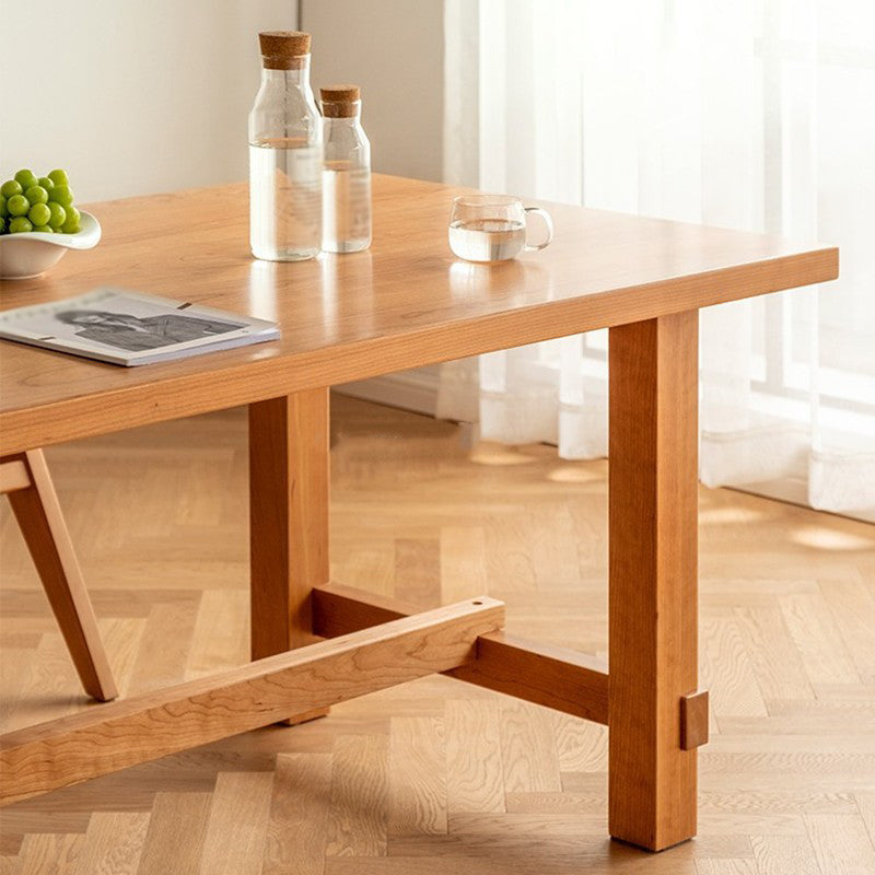 Contemporary Wood Dining Table Rectangle Dining Table with 4 Legs Clearhalo ' dining_table' 'Dining Tables & Seating' 'Dining Tables' 'furn' 'furn_dining_table' 'Furniture' 'furniture_dining_table' 'Kitchen & Dining Furniture' 'kitchen&dining_furn' 'kitchen' 'kitchen_dining_table' 4640597
