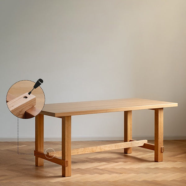 Contemporary Wood Dining Table Rectangle Dining Table with 4 Legs Clearhalo ' dining_table' 'Dining Tables & Seating' 'Dining Tables' 'furn' 'furn_dining_table' 'Furniture' 'furniture_dining_table' 'Kitchen & Dining Furniture' 'kitchen&dining_furn' 'kitchen' 'kitchen_dining_table' 4640601