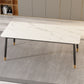 Modern Matte Finish Faux Marble Table Rectangle 4 Legs Dining Table White Without Chairs Clearhalo ' dining_table' 'Dining Tables & Seating' 'Dining Tables' 'furn' 'furn_dining_table' 'Furniture' 'furniture_dining_table' 'Kitchen & Dining Furniture' 'kitchen&dining_furn' 'kitchen' 'kitchen_dining_table' 4640617