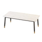 Modern Matte Finish Faux Marble Table Rectangle 4 Legs Dining Table White Gold Without Chairs Clearhalo ' dining_table' 'Dining Tables & Seating' 'Dining Tables' 'furn' 'furn_dining_table' 'Furniture' 'furniture_dining_table' 'Kitchen & Dining Furniture' 'kitchen&dining_furn' 'kitchen' 'kitchen_dining_table' 4640622