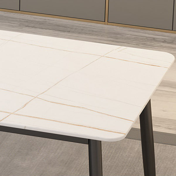 Modern Matte Finish Faux Marble Table Rectangle 4 Legs Dining Table Clearhalo ' dining_table' 'Dining Tables & Seating' 'Dining Tables' 'furn' 'furn_dining_table' 'Furniture' 'furniture_dining_table' 'Kitchen & Dining Furniture' 'kitchen&dining_furn' 'kitchen' 'kitchen_dining_table' 4640624