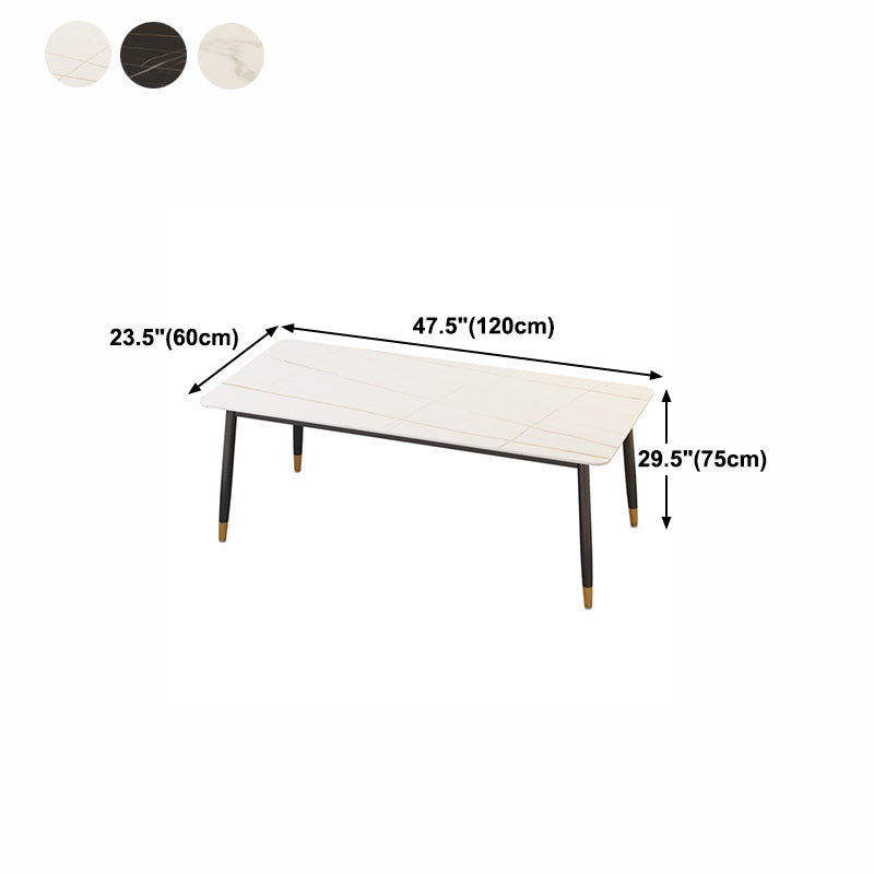 Modern Matte Finish Faux Marble Table Rectangle 4 Legs Dining Table Clearhalo ' dining_table' 'Dining Tables & Seating' 'Dining Tables' 'furn' 'furn_dining_table' 'Furniture' 'furniture_dining_table' 'Kitchen & Dining Furniture' 'kitchen&dining_furn' 'kitchen' 'kitchen_dining_table' 4640629