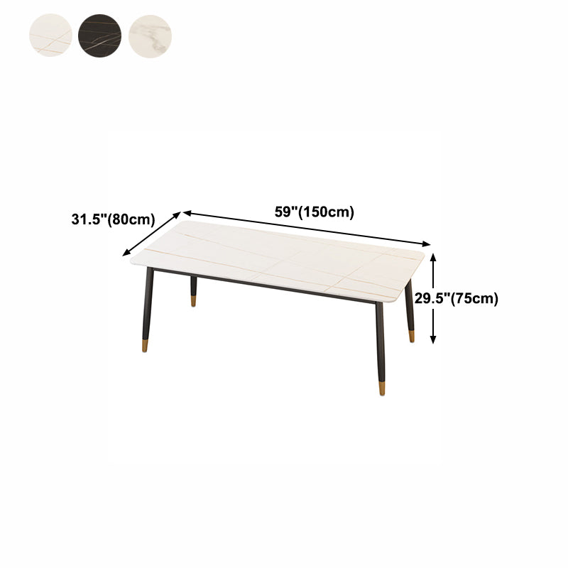 Modern Matte Finish Faux Marble Table Rectangle 4 Legs Dining Table Clearhalo ' dining_table' 'Dining Tables & Seating' 'Dining Tables' 'furn' 'furn_dining_table' 'Furniture' 'furniture_dining_table' 'Kitchen & Dining Furniture' 'kitchen&dining_furn' 'kitchen' 'kitchen_dining_table' 4640631