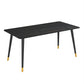 Modern Matte Finish Stone Dining Table Rectangle Dining Table Black Without Chairs Clearhalo ' dining_table' 'Dining Tables & Seating' 'Dining Tables' 'furn' 'furn_dining_table' 'Furniture' 'furniture_dining_table' 'Kitchen & Dining Furniture' 'kitchen&dining_furn' 'kitchen' 'kitchen_dining_table' 4640651