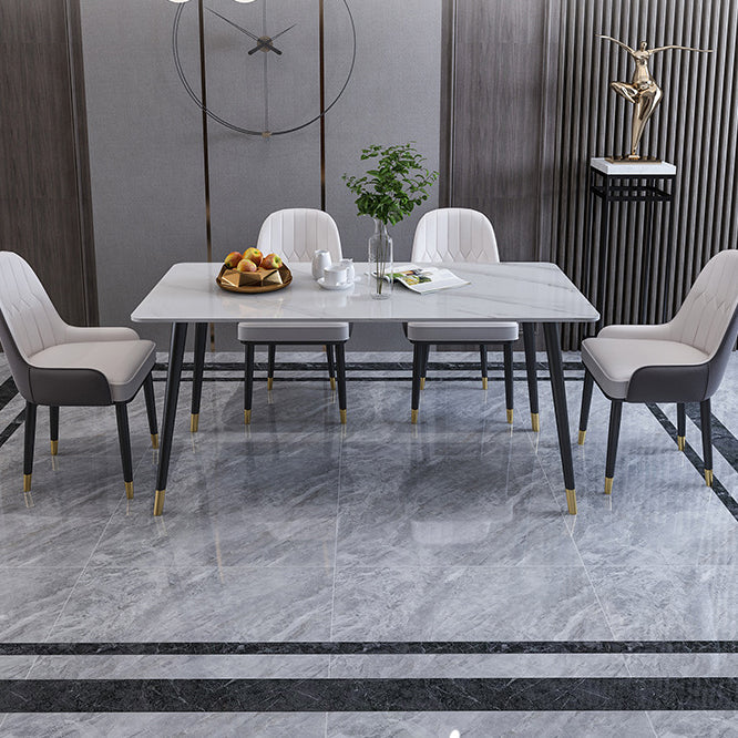 Modern Matte Finish Stone Dining Table Rectangle Dining Table Clearhalo ' dining_table' 'Dining Tables & Seating' 'Dining Tables' 'furn' 'furn_dining_table' 'Furniture' 'furniture_dining_table' 'Kitchen & Dining Furniture' 'kitchen&dining_furn' 'kitchen' 'kitchen_dining_table' 4640657