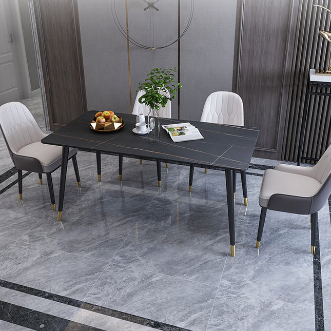 Modern Matte Finish Stone Dining Table Rectangle Dining Table Clearhalo ' dining_table' 'Dining Tables & Seating' 'Dining Tables' 'furn' 'furn_dining_table' 'Furniture' 'furniture_dining_table' 'Kitchen & Dining Furniture' 'kitchen&dining_furn' 'kitchen' 'kitchen_dining_table' 4640660