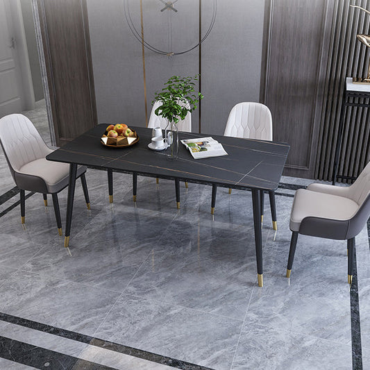 Modern Matte Finish Stone Dining Table Rectangle Dining Table Clearhalo ' dining_table' 'Dining Tables & Seating' 'Dining Tables' 'furn' 'furn_dining_table' 'Furniture' 'furniture_dining_table' 'Kitchen & Dining Furniture' 'kitchen&dining_furn' 'kitchen' 'kitchen_dining_table' 4640660